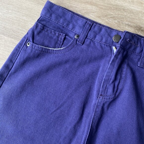 Mini denim skirt, purple color - Picture 2 of 3